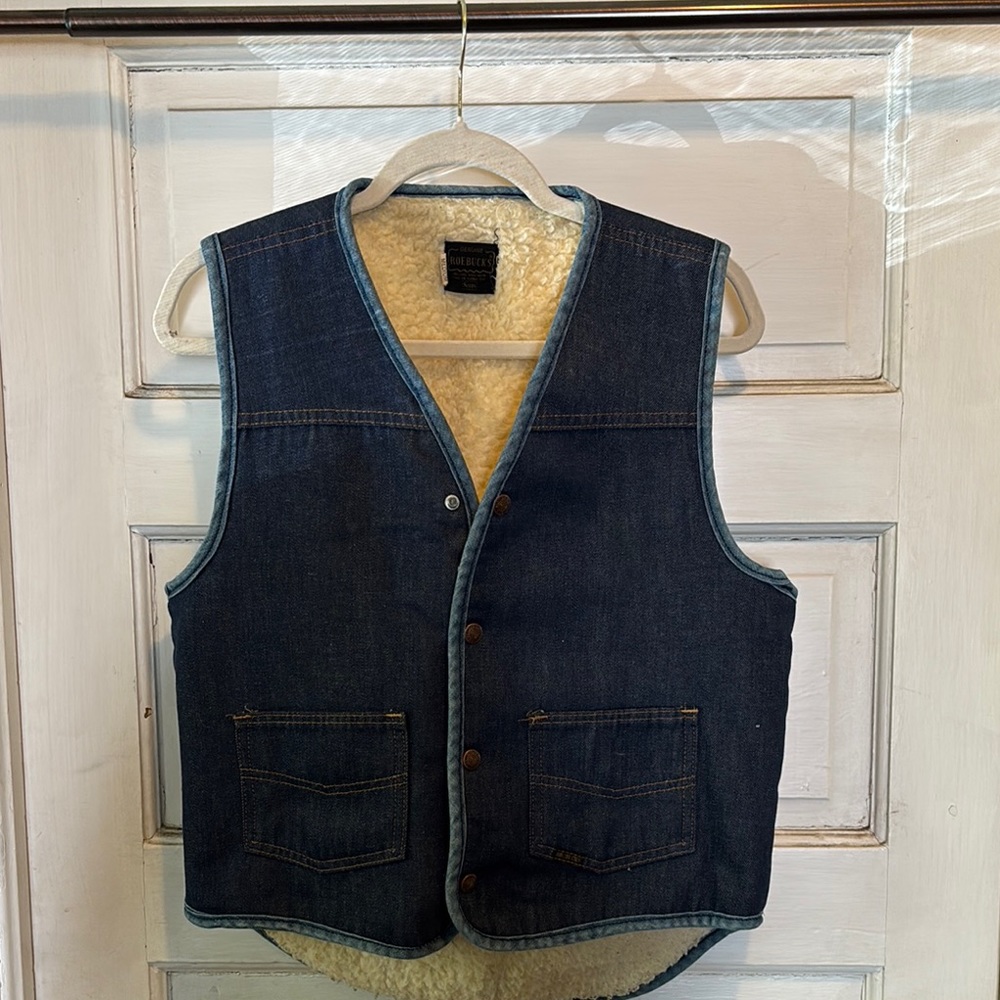 Roebucks Vintage Denim Sherpa-Lined Vest